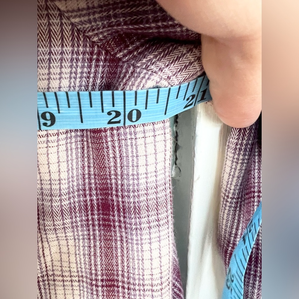 Anthropologie flannel pajama romper Victorian cozy purple plaid 100% cotton fall - Picture 9 of 9